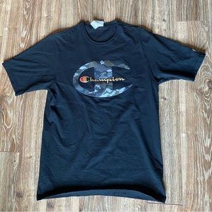 Champion Camo Logo Black T-Shirt